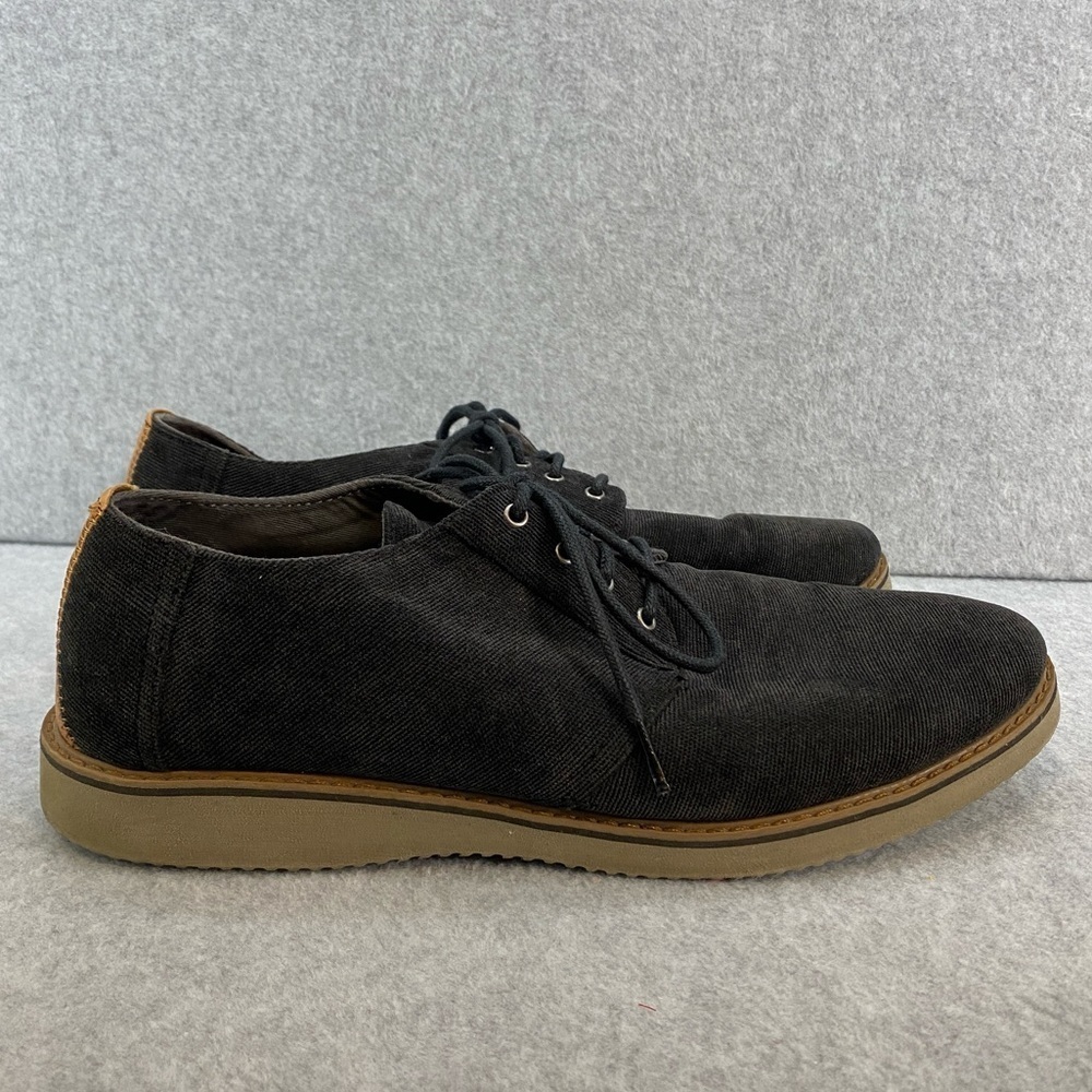 TOMS Men’s Preston Dress Shoes Micro Corduroy Black Lace Up Size 12 GUC - Picture 4 of 8